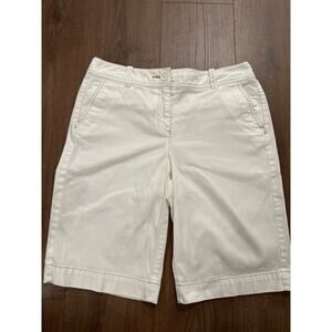 Talbots Women’s White Long Chino Shorts, Petite 10, Stretch excellent condition